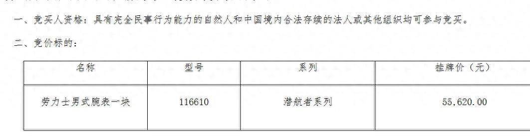 表被拍卖挂牌价超划算！捡漏！荆州一块劳力士手